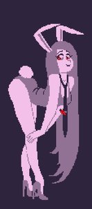 Rating: Safe Score: 0 Tags: 1girl alternate_costume animal_ears bent_over bunny_ears bunnysuit bunny_tail high_heels long_hair necktie pixel_art purple red_eyes shoes simple_background smile solo tail touhou User: (automatic)Anonymous