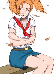 Rating: Safe Score: 0 Tags: colored dvach-tan leaf necktie orange_eyes orange_hair pioneer pioneer_uniform shirt sitting skirt twintails User: (automatic)Anonymous