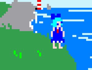 Rating: Safe Score: 0 Tags: animated blue_eyes blue_hair bow cirno dress lowres outdoors pixel_art rock touhou water User: (automatic)Anonymous