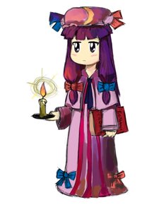 Rating: Safe Score: 0 Tags: book bow candle chibi has_child_posts hat patchouli_knowledge purple_eyes purple_hair sauce_(artist) simple_background touhou User: (automatic)nanodesu