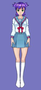 Rating: Safe Score: 0 Tags: dress_up green_eyes purple_hair school_uniform socks twintails unyl-chan User: (automatic)Anonymous