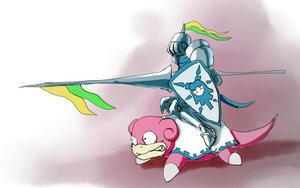 Rating: Safe Score: 0 Tags: ^_^ armor banner cirno coat_of_arms fantasy helmet knight mounted pauldrons platemail pokemon shield slowpoke spear touhou transparent_background wakaba_colors User: (automatic)Willyfox