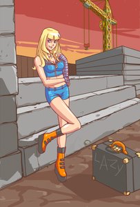 Rating: Safe Score: 0 Tags: bandages blonde_hair blue_eyes boots case co2_(artist) construction crop_top excavator-chan long_hair shorts sunset tagme User: (automatic)Willyfox