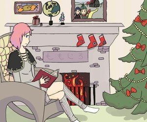 Rating: Safe Score: 0 Tags: book box capelet chair fire fireplace gift green_eyes momo-tan new_year orange_hair painting peach_hair room short_hair sitting socks tree User: (automatic)nanodesu