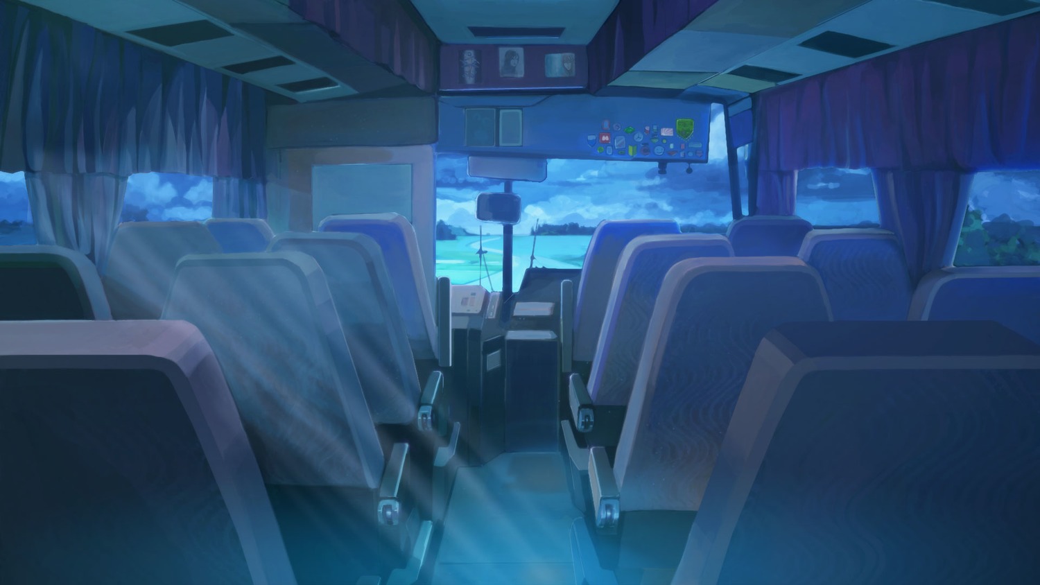 background bus eroge highres night no_humans possible_duplicate
