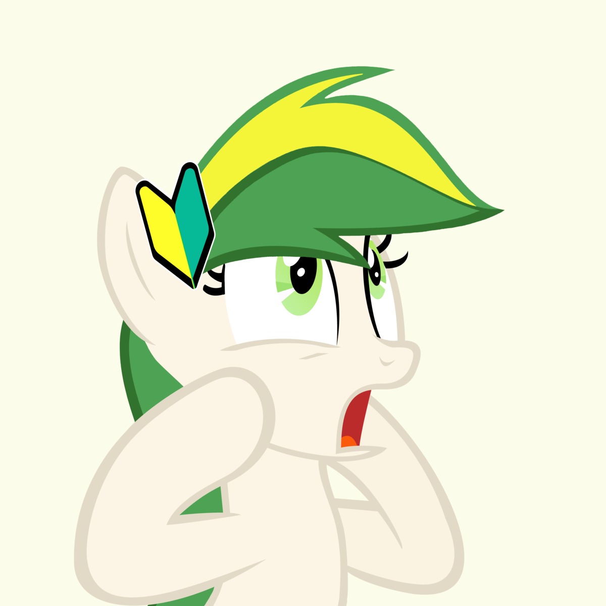 animal /bro/ green_eyes highres horror iipony mare mascot multicolored_hair my_little_pony my_little_pony_friendship_is_magic no_humans pony reaction recolor simple_background transparent_background wakaba_colors wakaba_mark