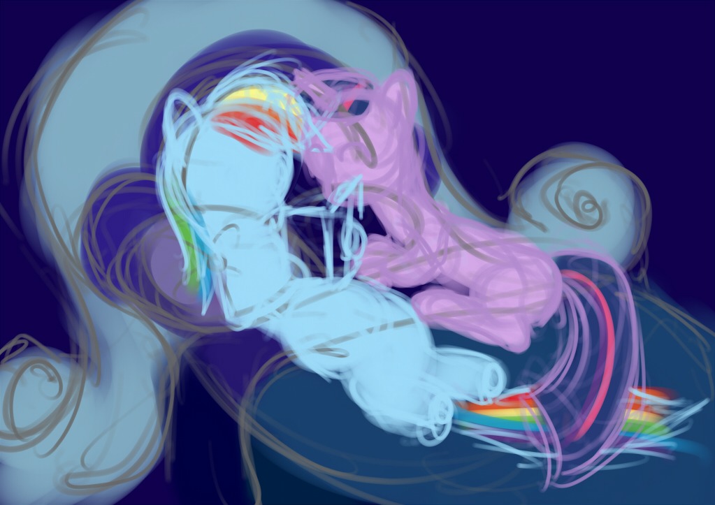 animal bed book /bro/ lying multicolored_hair my_little_pony no_humans pony rainbow_dash reading twilight_sparkle unicorn