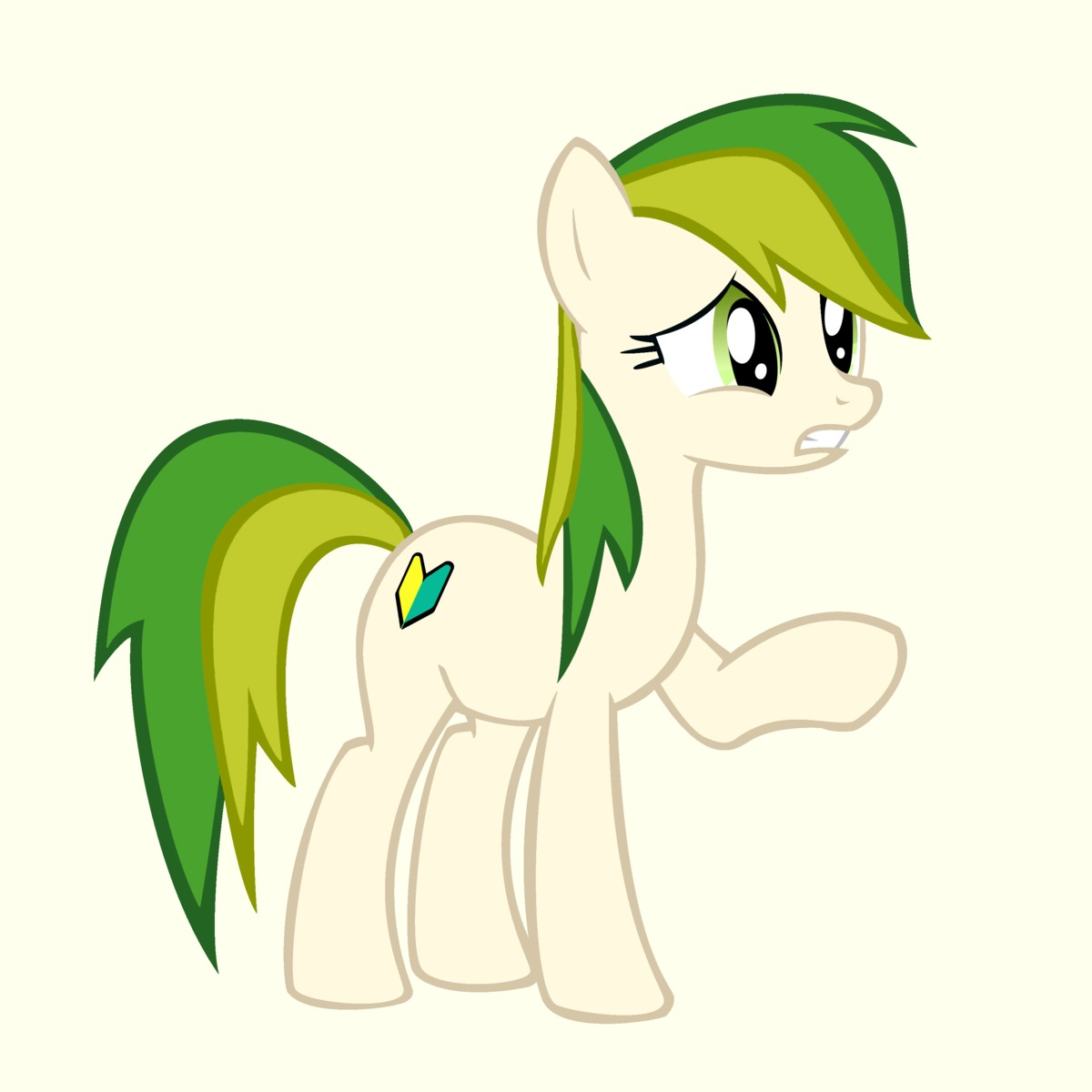 animal /bro/ green_eyes highres iipony mare mascot multicolored_hair my_little_pony my_little_pony_friendship_is_magic no_humans pony reaction recolor simple_background transparent_background wakaba_colors wakaba_mark