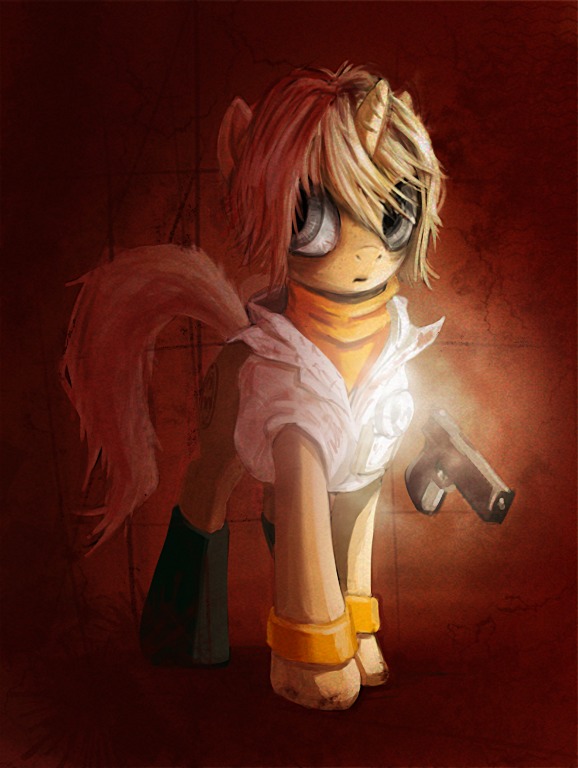 animal /bro/ character_request horns my_little_pony my_little_pony_friendship_is_magic no_humans pistol pony tagme unicorn weapon