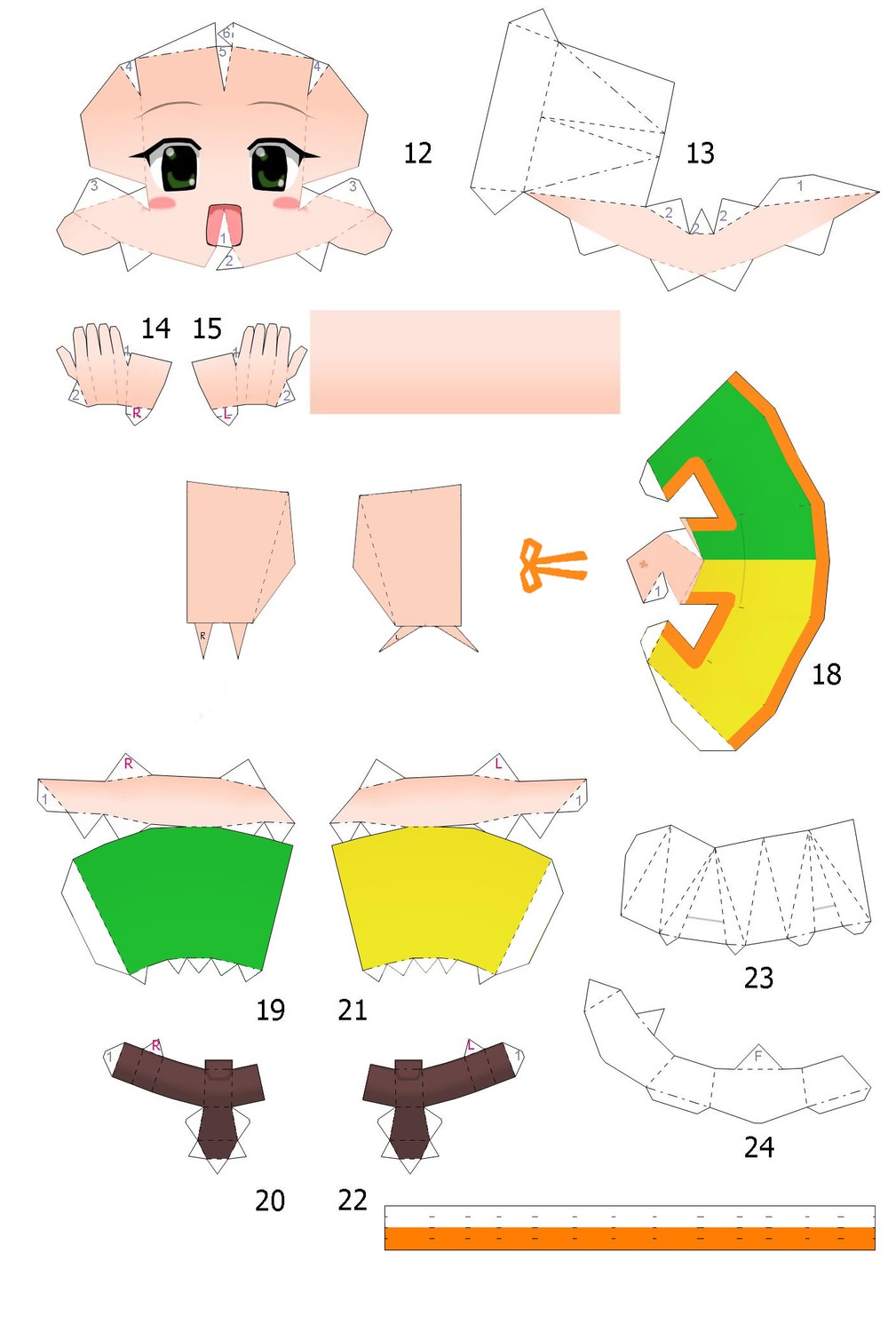 banhammer-tan has_child_posts highres papercraft paper_cut-out wakaba_colors