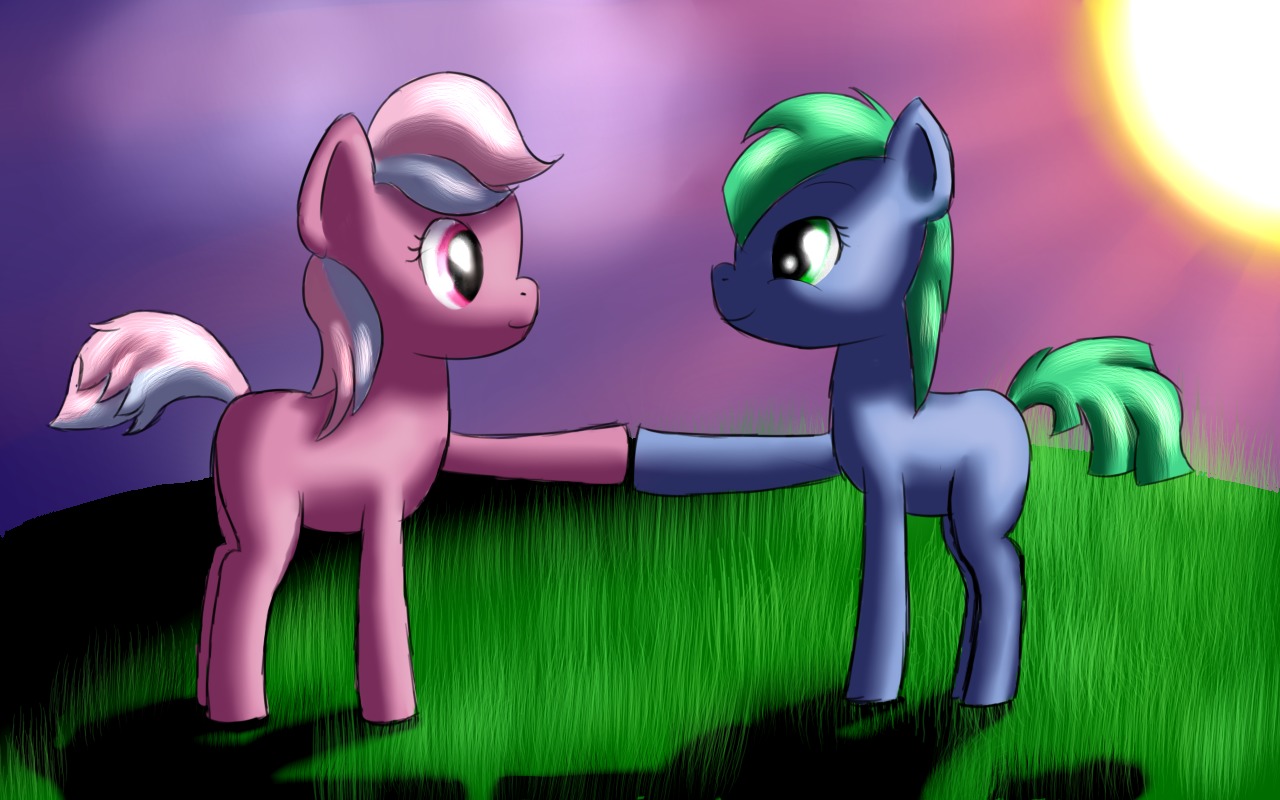 animal /bro/ green_eyes green_hair monochrome multicolored_hair my_little_pony my_little_pony_friendship_is_magic no_humans pony shipping tagme