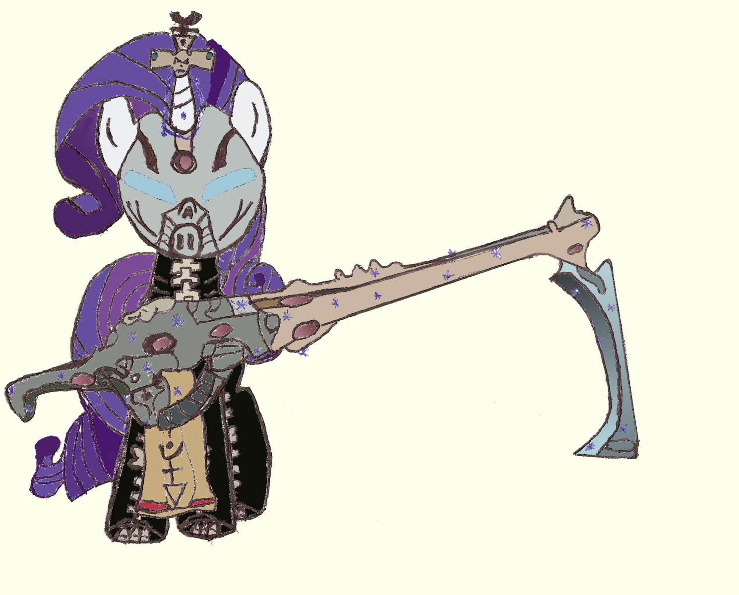alternative animal /bro/ crossover my_little_pony no_humans pony rarity sci-fi simple_background transparent_background warhammer_40k weapon