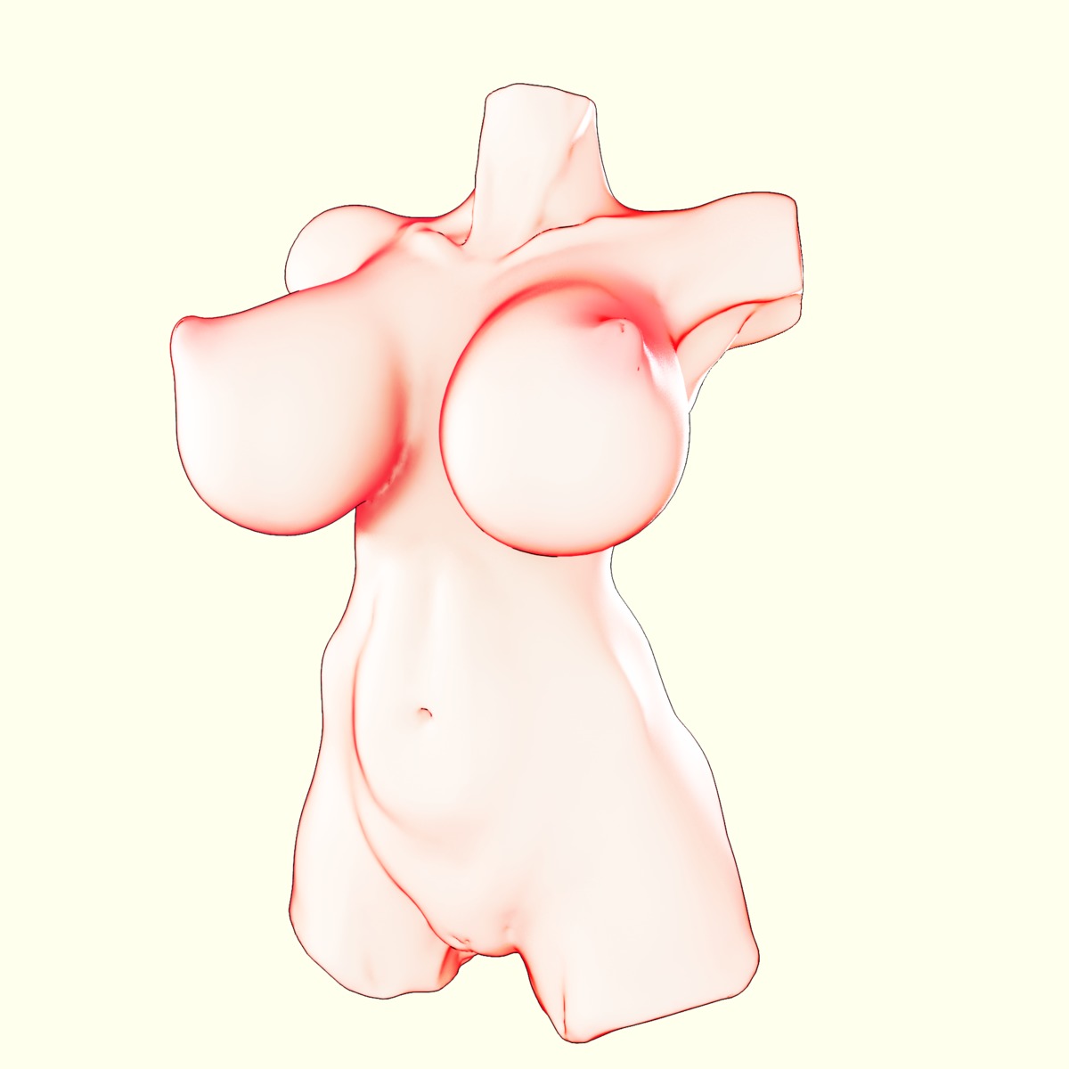 3d breasts nude oxykoma_(artist) simple_background transparent_background