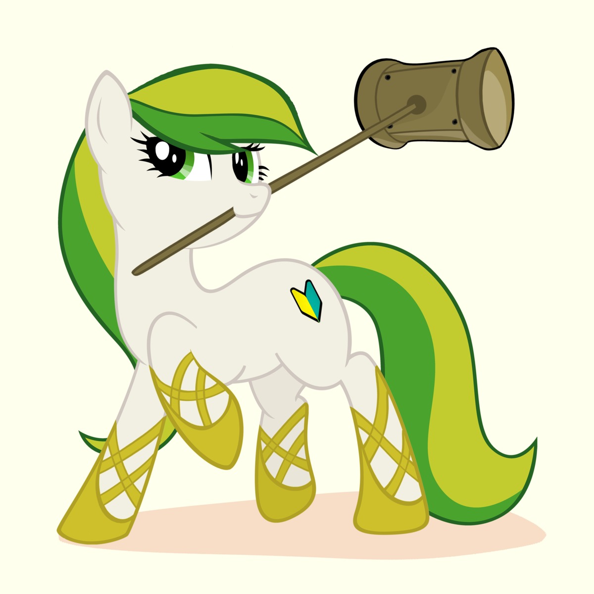 animal banhammer /bro/ green_eyes has_child_posts highres iipony mare mascot multicolored_hair my_little_pony my_little_pony_friendship_is_magic no_humans pony recolor simple_background transparent_background vector wakaba_colors wakaba_mark