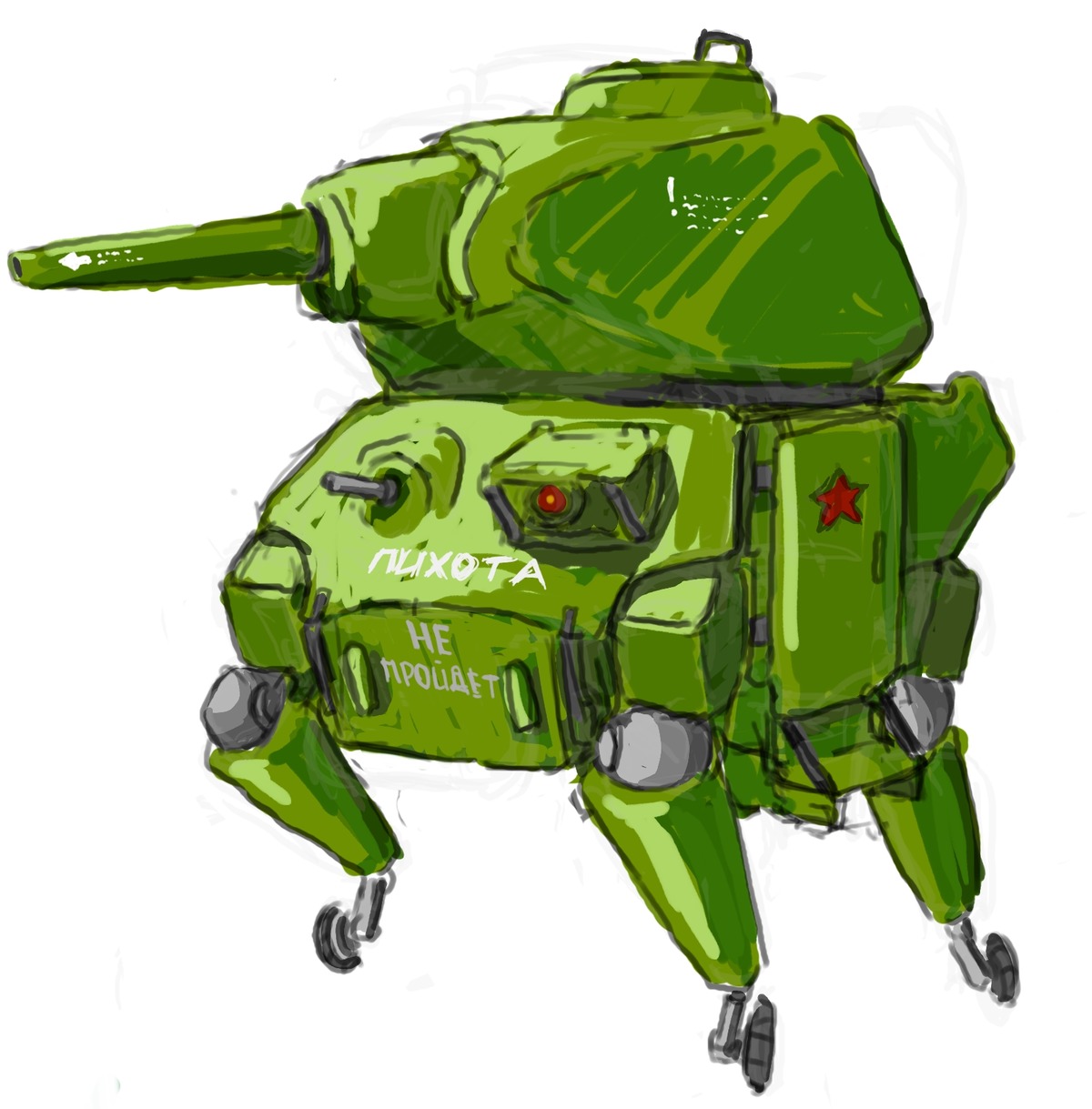 no_humans panzermeido_(artist) sci-fi simple_background tank