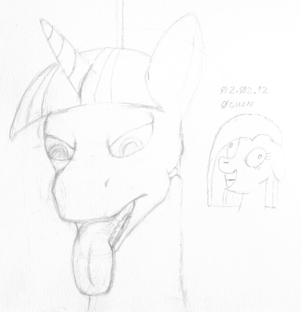 animal /bro/ character_request hanged hanging horn horns monochrome my_little_pony no_humans pony sketch tagme traditional_media