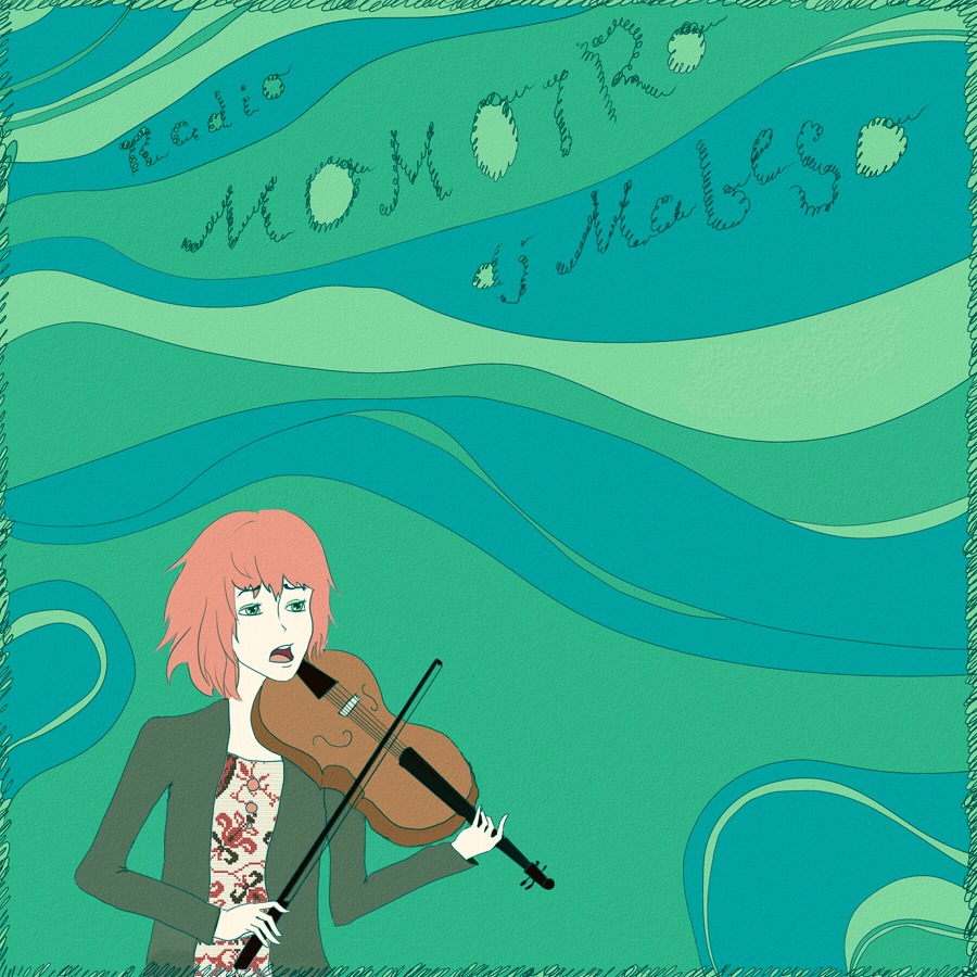 green_eyes instrument momo-tan music orange_hair peach_hair short_hair singing violin