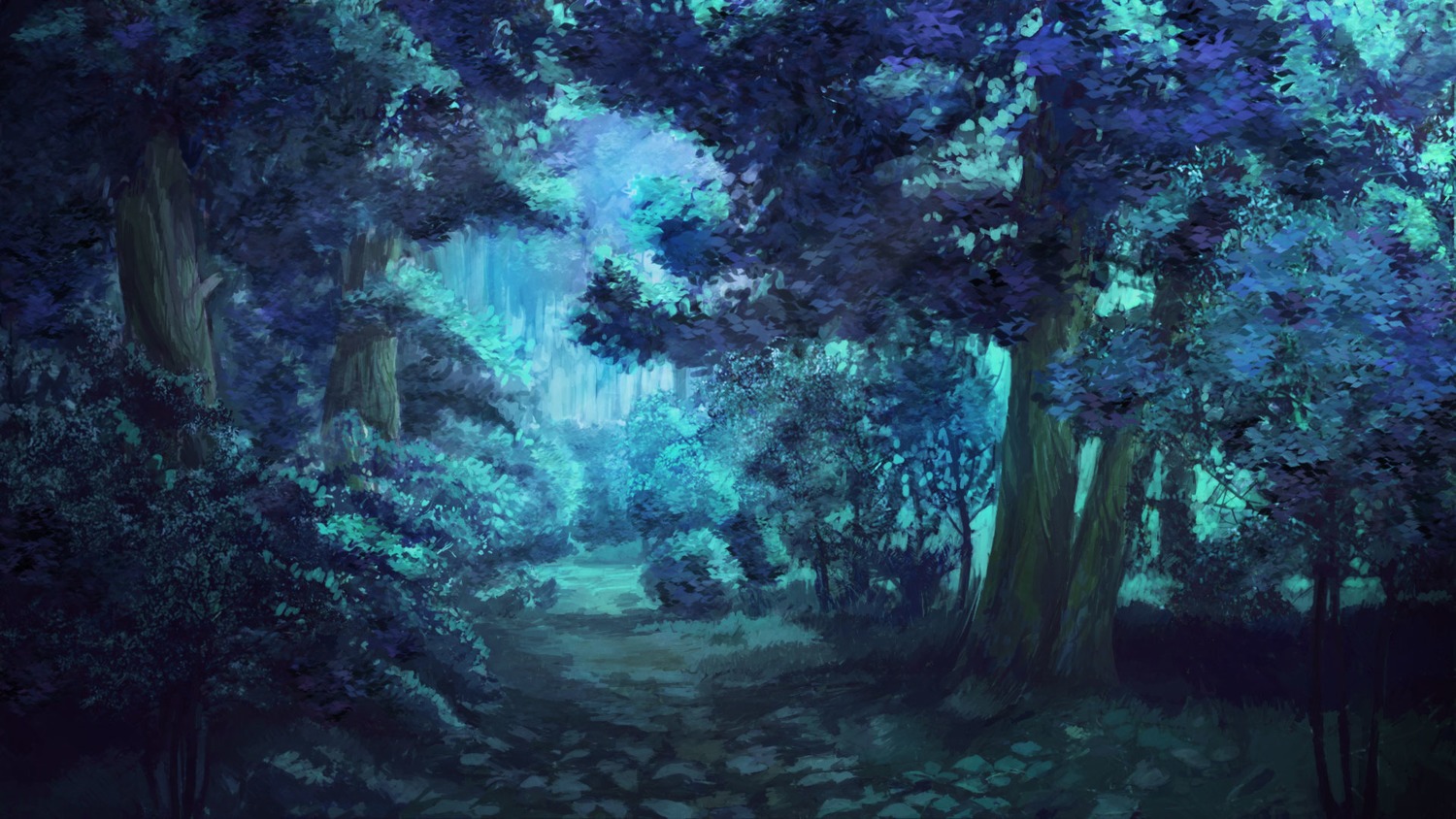 background eroge forest highres nature night no_humans outdoors summer tree
