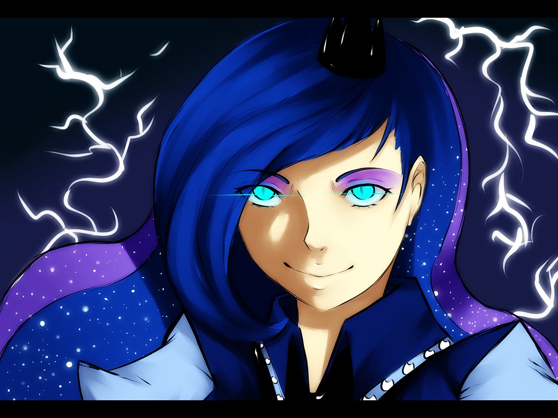 blue_eyes /bro/ glowing_eyes humanization letterboxed long_hair multicolored_hair my_little_pony pony princess_luna smile