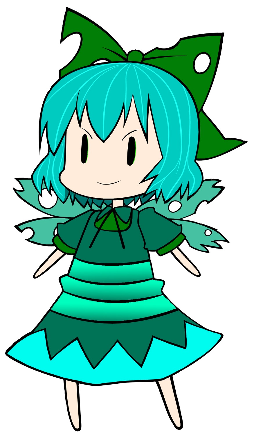 bow changeling character_request chibi chrysalis cirno colored crossover my_little_pony my_little_pony_friendship_is_magic photoshop pony simple_background style_parody tagme touhou